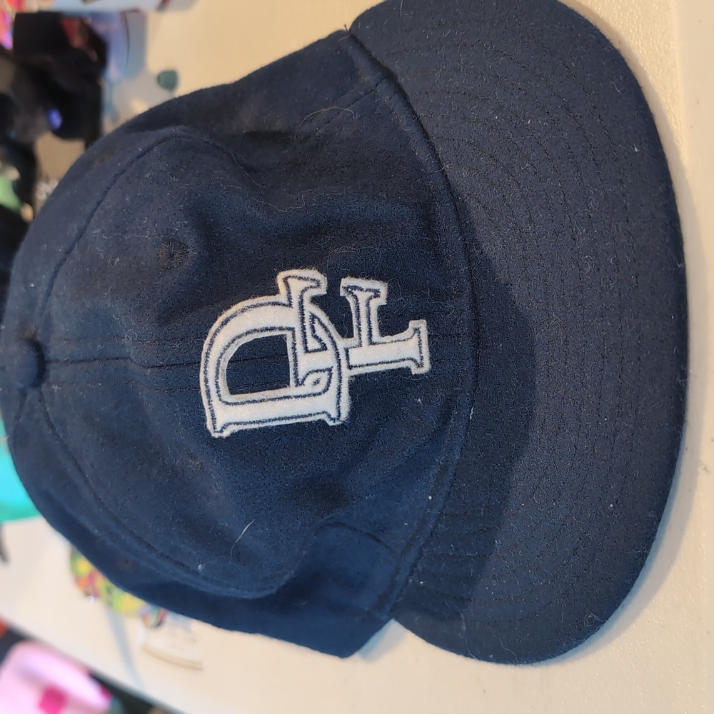 Men's Ebbets Field Flannel Navy Blue White Wool DF Strapback Hat Cap